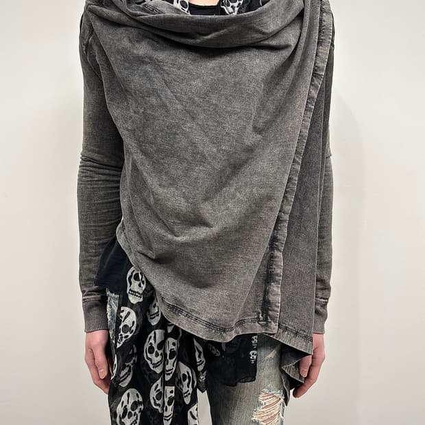 올세인츠 사선 드레이프 가디건 