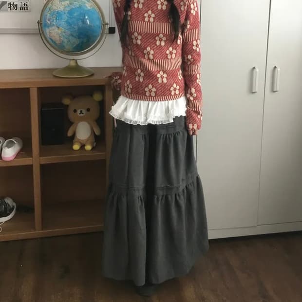 빈티지 롱스커트 블랙