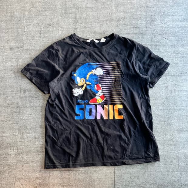 일본빈티지 올드스쿨스트릿 혁오풍 소닉 반팔티셔츠