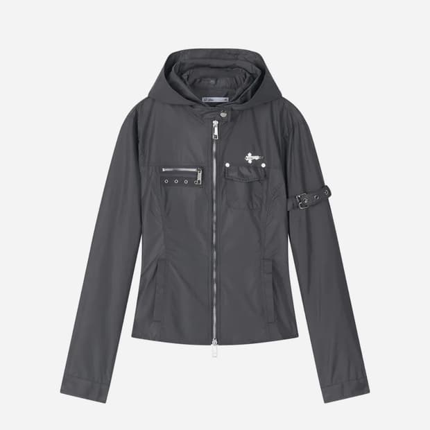 Charcoal Biker windbreaker jacket -S-