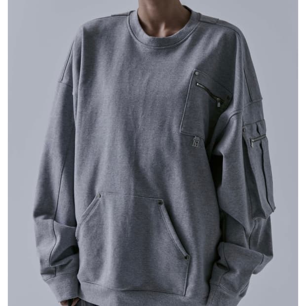 새상품) 트리밍버드 멀티 포켓 오버핏 스웻 셔츠 티셔츠 맨투맨