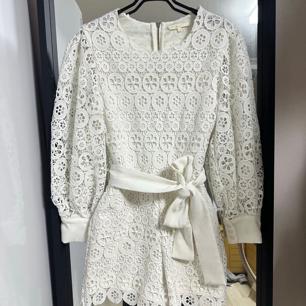 마쥬 화이트 레이스 원피스 38