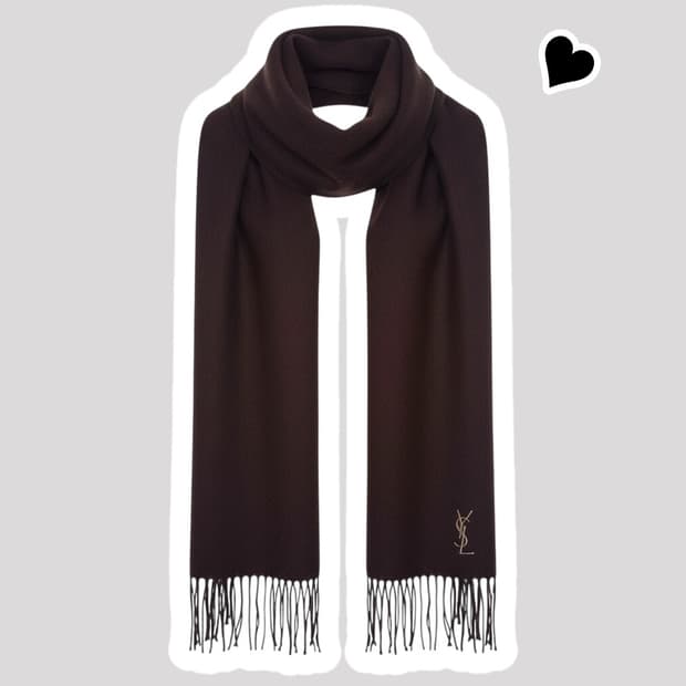 정품 입생로랑 브라운 머플러