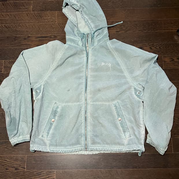 스투시 비치 쉘 웨이브 다이 자켓