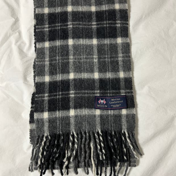 moon 그레이 체크 머플러