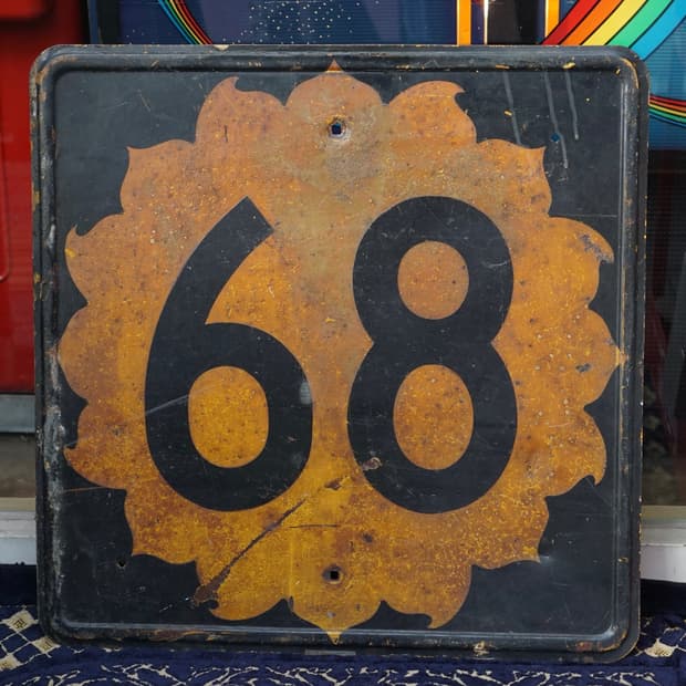 빈티지 소품 미국 68번 국도 금속 간판 