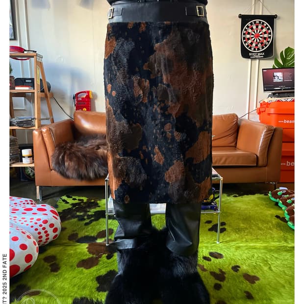 NINESIXNEWYORK Native Leather Fur Skirt