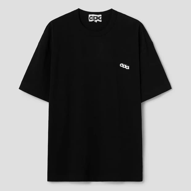 cdg 오버사이즈 패치 반팔티 블랙 m