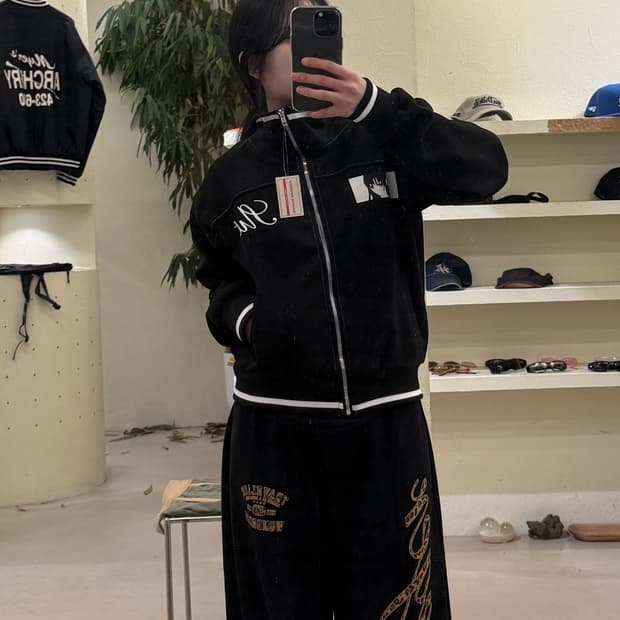 Y2K 빈티지 디테일 집업 자켓 블랙 U308