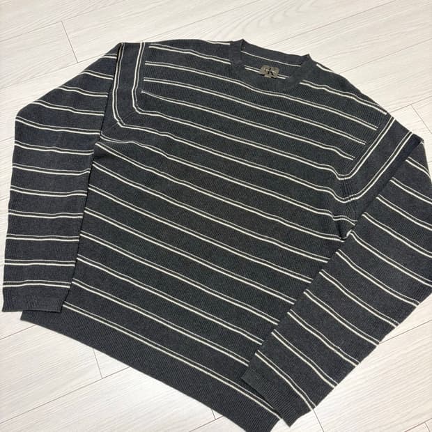 CK 캘빈클라인 빈티지 코튼 스트라이프 니트 L(100)