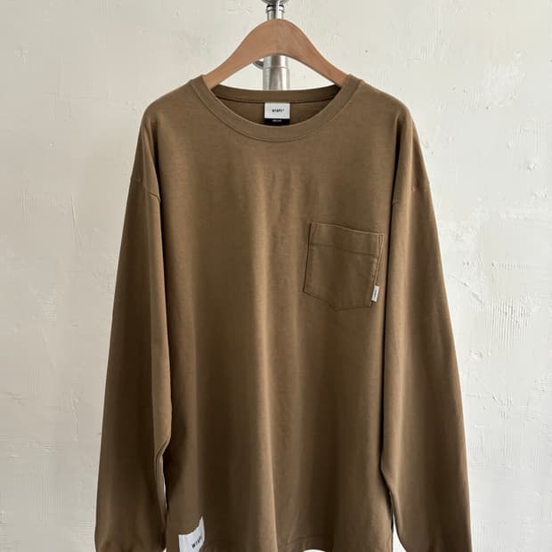WTAPS 더블탭스 브라운 포켓 롱슬리브