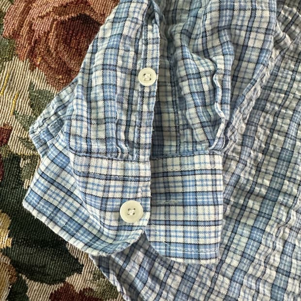 INDUST 블루 체크셔츠