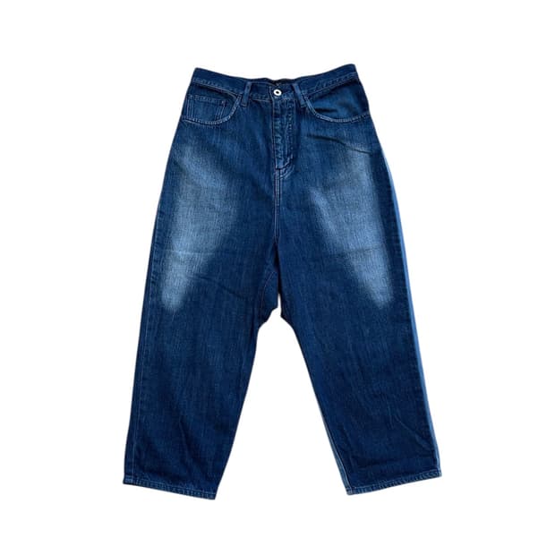 Y's 요지야마모토 스포티드 바이컬러 데님 팬츠