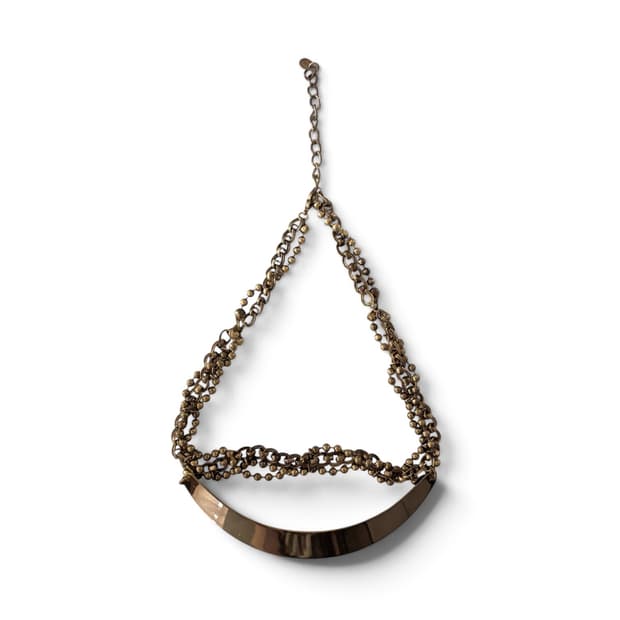 mixed chain plate necklace