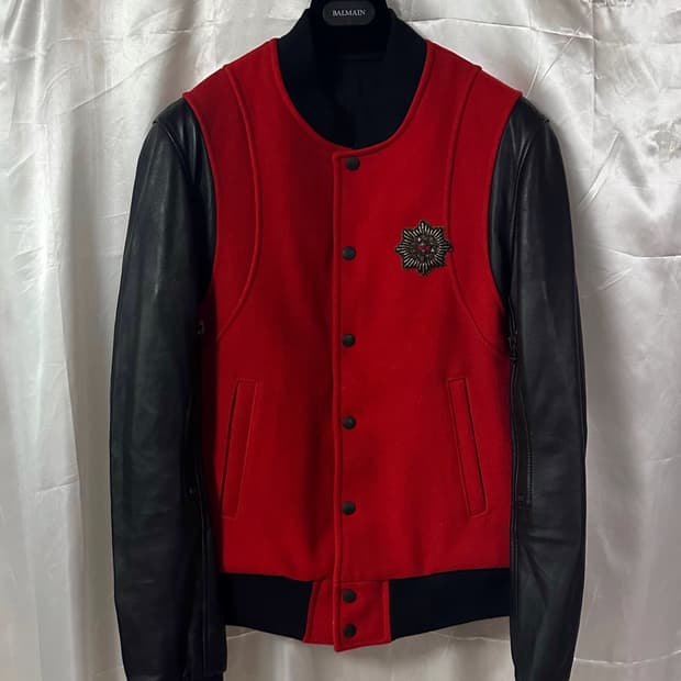 발망 SS10 레더 바시티 자켓 레드
