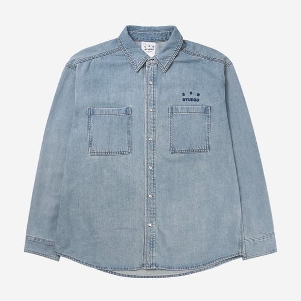 아이앱 스튜디오 데님 셔츠 블루