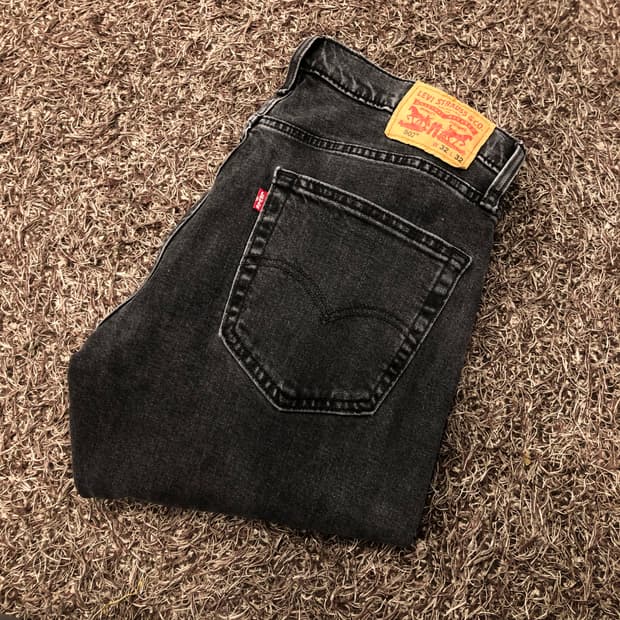 리바이스 502 블랙 워싱 데님 팬츠