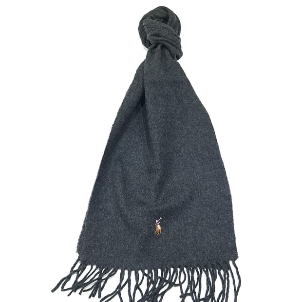 MX577 폴로 00s 이태리판 램스울 차콜그레이 머플러 목도리