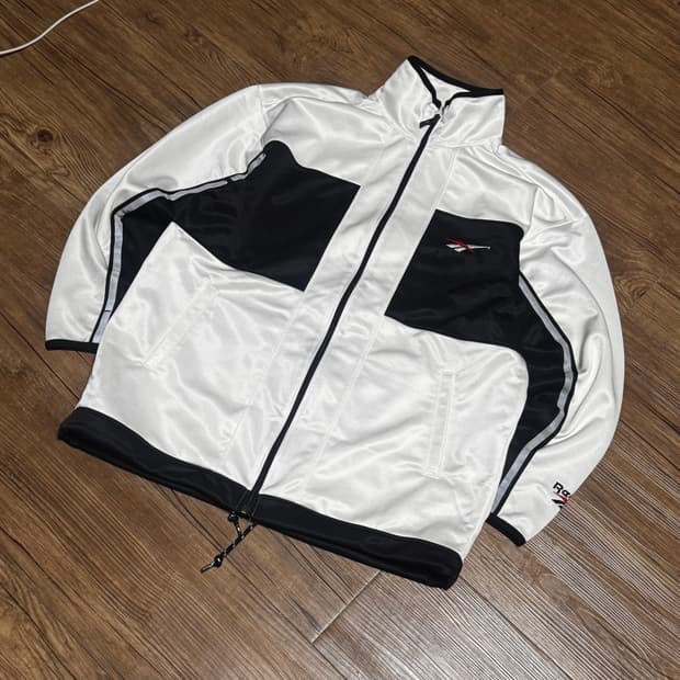 [M] 리복 블랙 화이트 오버핏 져지 트랙탑