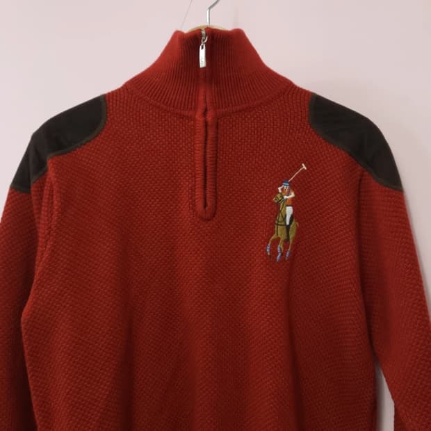 폴로 랄프로렌 레드 하프집업 니트 ~66