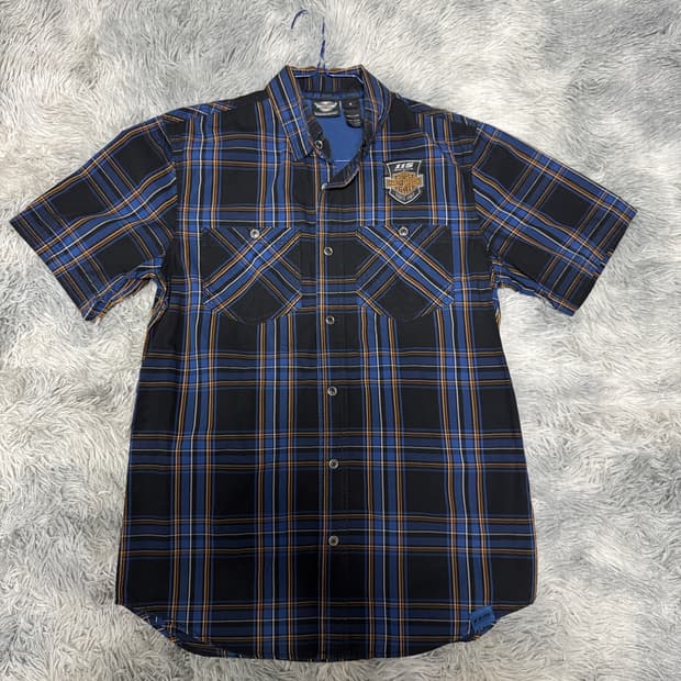 할리데이비슨 체크 반팔셔츠 S사이즈