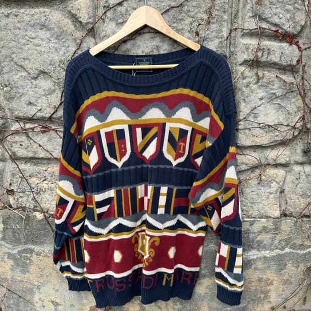 Trussardi 이태리 메이드 에스닉 패턴 니트