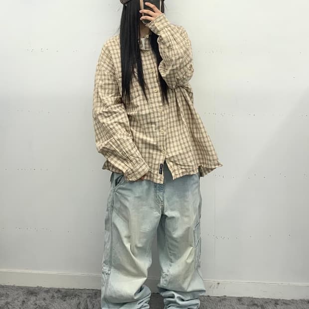 아베크롬비 오버핏 체크 셔츠