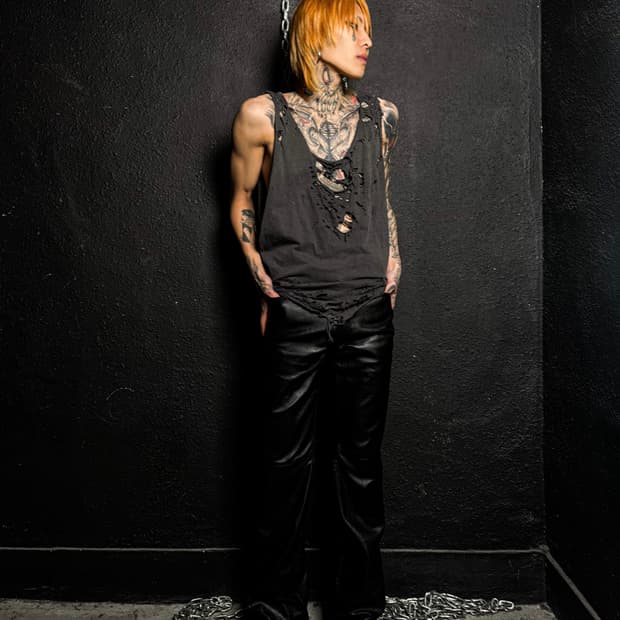 Vintage Black Leather Boot-cut Pants