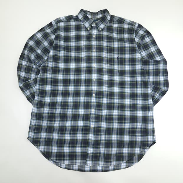 Co964 XL Tall 폴로 랄프로렌 모던블랙워치 타탄체크 긴팔 셔츠