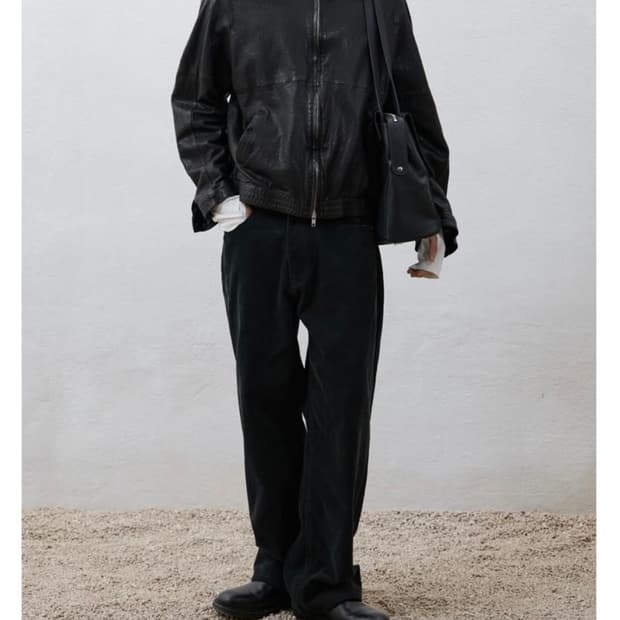 [XS] 유스 워시드 레더 블루종 새제품판매