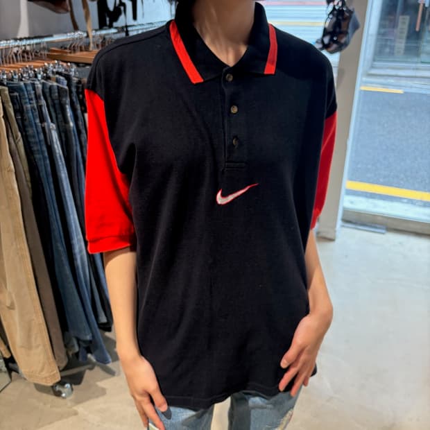 Nike 배색 카라 티셔츠 L