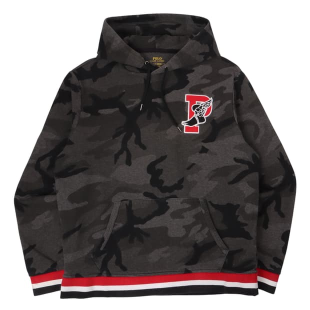 폴로 랄프로렌 그레이 카모 윙로고 후드티