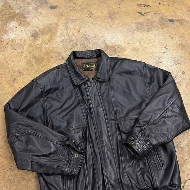 [정품/105] yeke 빈티지 드럼다이드 가죽 레더 자켓 b17
