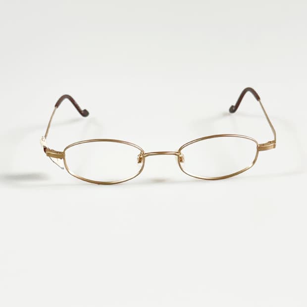 NEWTON 티타늄 골드 슬림 오벌 프레임 빈티지 안경
