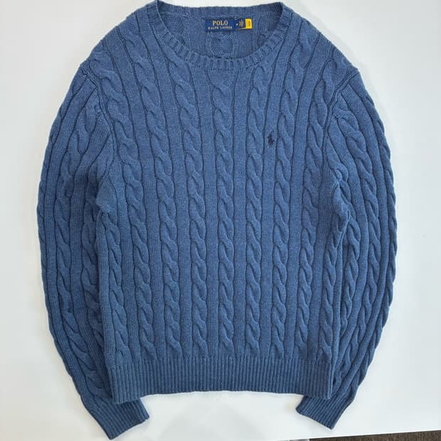 Polo  폴로 랄프로렌 신형 자수 코튼 꽈배기 니트 