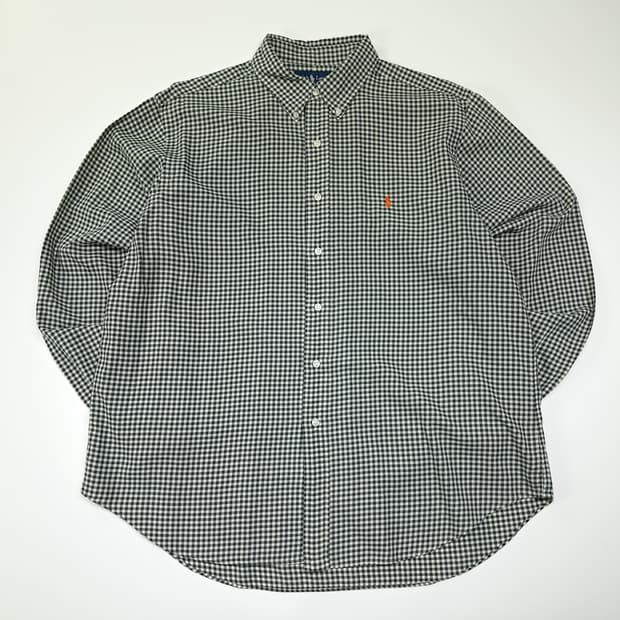 CL684 XL 폴로 90s 마이크로체크 딥그린 셔츠 남방