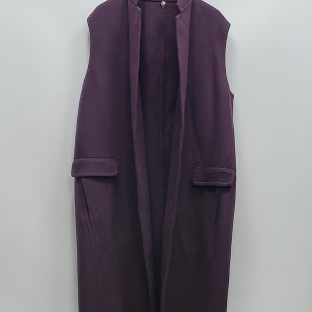 이탈리아 울 캐시미어 모직 롱 베스트 / 여 85 버건디 퍼플
