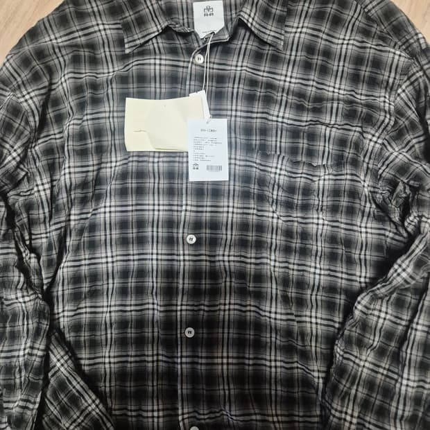 3) 폴리테루 컨트리체크 셔츠 워시드 블랙