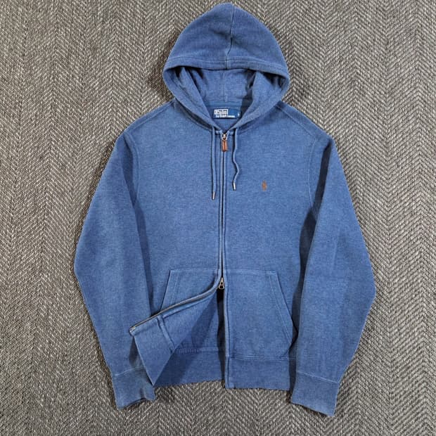 폴로 랄프로렌 페이드 블루 투웨이 후드집업
