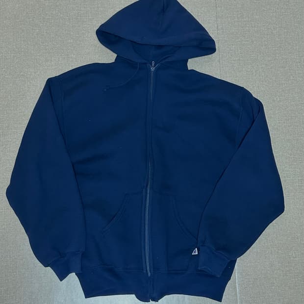 90s USA 빈티지 러셀 네이비 후드집업 L