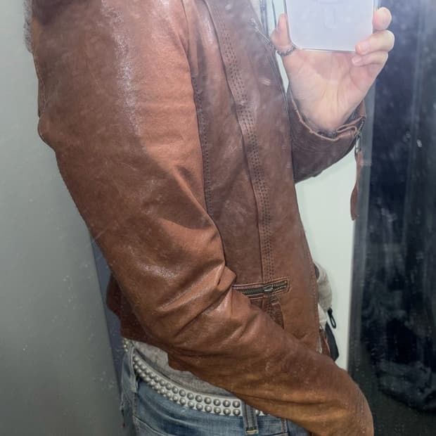 vintage brown leather jacket