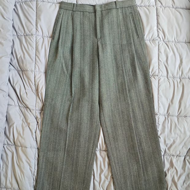 렉토 브로큰 헤링본 투턱 팬츠 M