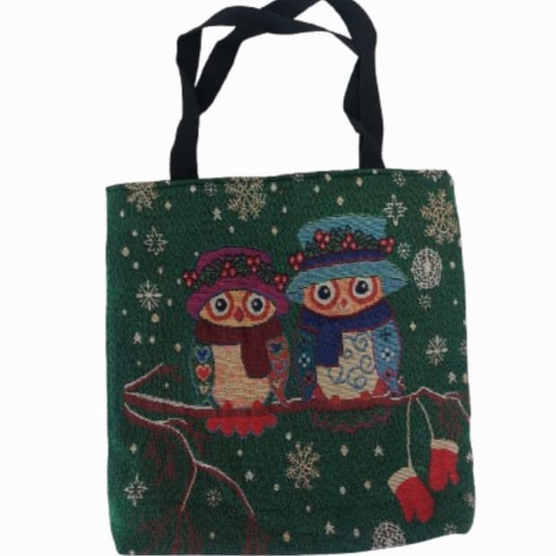 모리걸 히피 부엉이 겨울 토트백 지갑 세트