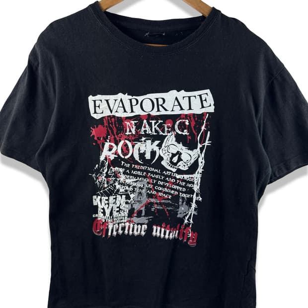 JPN 펑크 스컬 프린팅 티셔츠2150