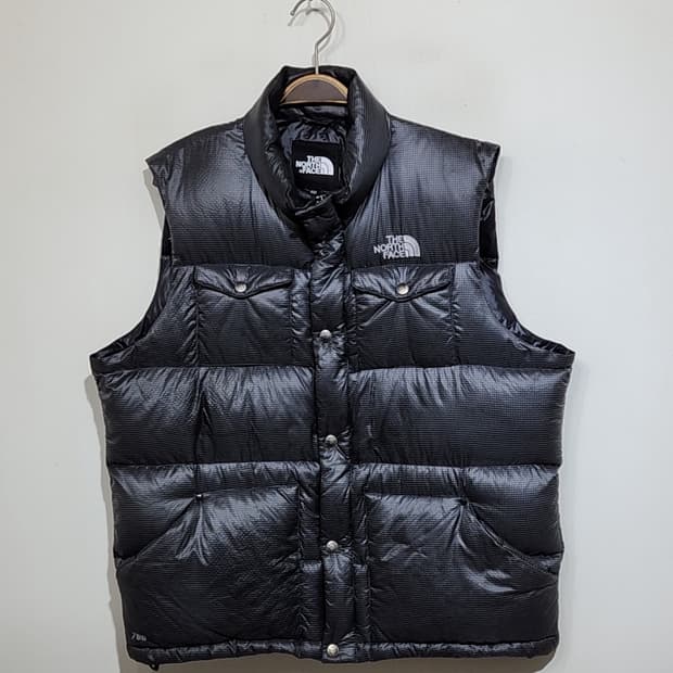 (100) 노스페이스 700 패딩조끼 잔체크 다운 베스트 