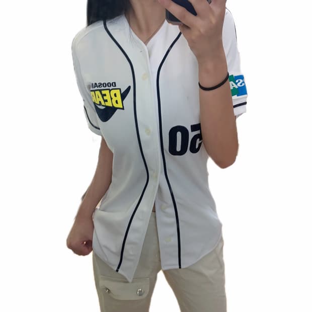 KBO 스카이라인 두산베어스 반달 유니폼 이영하 마킹