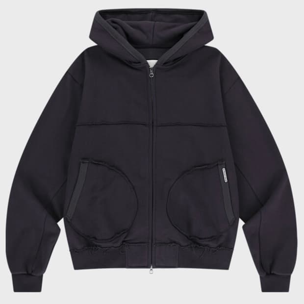 더바이닐하우스 컷오프 후드집업 퍼플