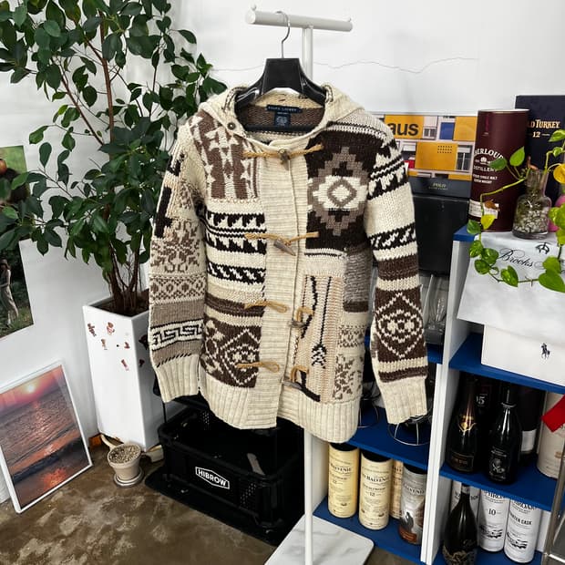 폴로랄프로렌 우먼 패치워크 더플 가디건 S