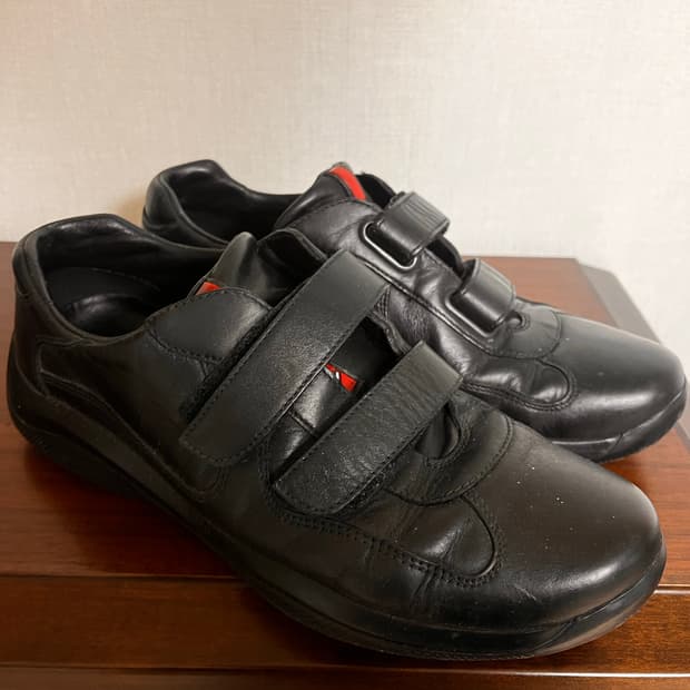 프라다 스포츠 레더 벨크로 슈즈