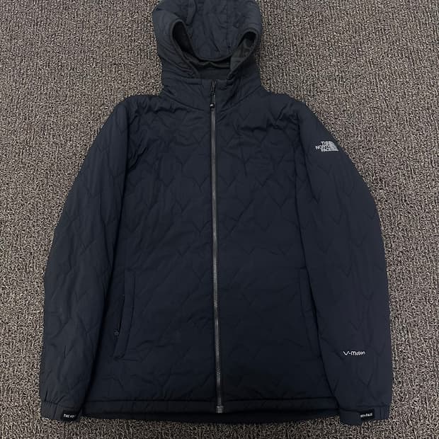 노스페이스 여성 V-Motion 후드 퀼팅 에어 자켓 블랙 XL
